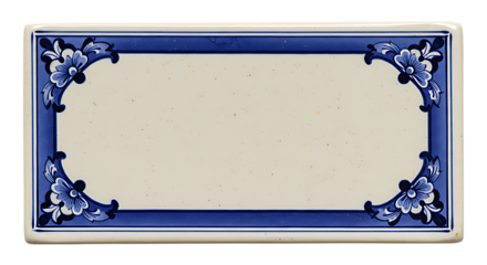 Elegant blue and white floral frame evokes classic charm perfect for invitations or announcements