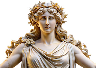 Aphrodite isolated on a white or transparent background. Greek Mythology.