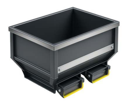 Single compartment open-top hopper with reinforced side panels and bottom discharge gates