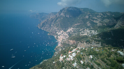An aerial view of part of the beautiful Amalfi Coast, in southern Italy