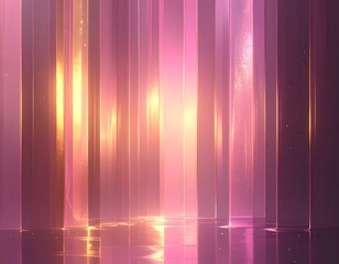 Pink Gold Gradient with Ripple Effect and Glowing Abstract Texture on Dark Background