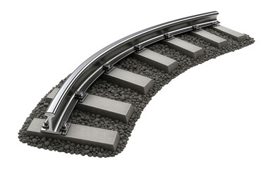 Track transition curve with continuous welded rails and ballast bed