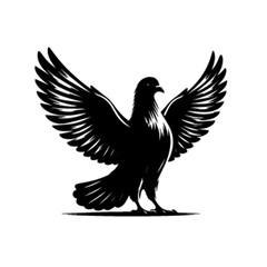 Colorful Flying Pigeon Bird Vector Illustration
