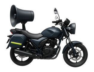 Naklejka premium Traffic enforcement motorcycle with a loudspeaker and side mirrors