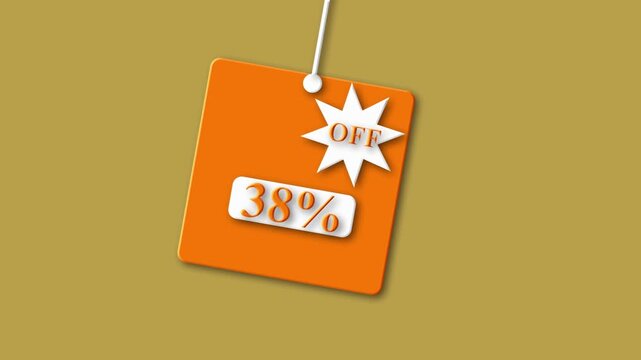 Special offer discount tags and shop now on transparent background. Special Offer! 38% Off Sale Tag Animation Business and Savings Concept, Sale promo marketing, Sale Up To 38 Percent