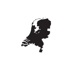 Minimal Flat Silhouette Vector Map of Netherlands