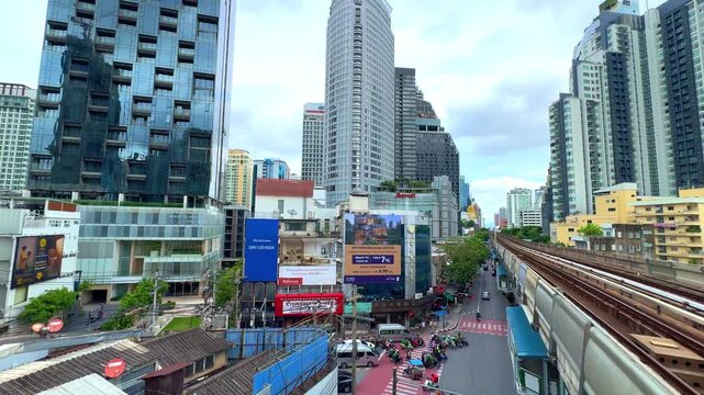 Saturday 16 August 2025 Thonglor NANA BKK BTS Bangkok Mass Transit System Sky train which is an elevated tram over the busy streets oh BKK Thailand 