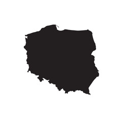 Obraz premium Minimal Flat Silhouette Vector Map of Poland