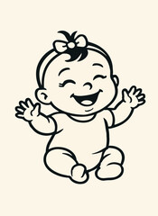 cute baby outline 