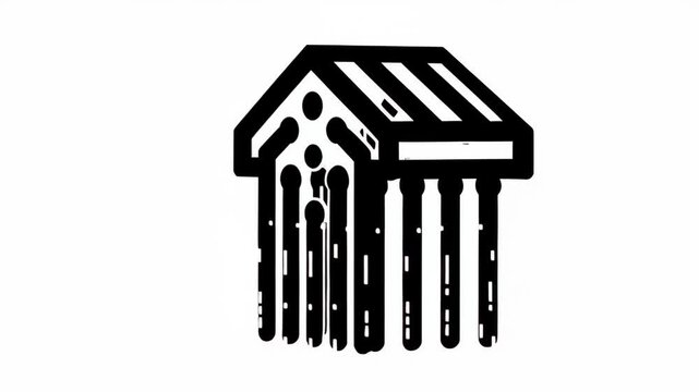 Black Arrow Icon with Abstract Squid Design for Vector Graphics and Digital Art Use