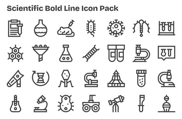 Scientific Visual Pack - 28 Extra Bold Line Icons
