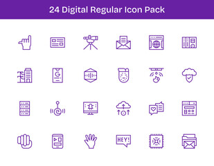 Digital - 24 Regular Outline Vector Illustrations