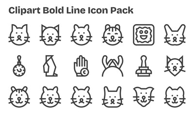 Fototapeta premium Clipart - 18 Bold Line Vector Illustrations