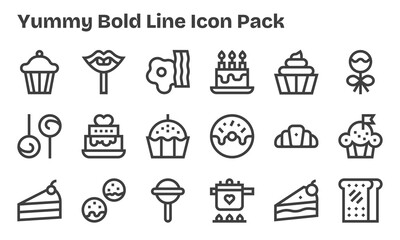 18 Bold Line Designs - Yummy Vector Icons