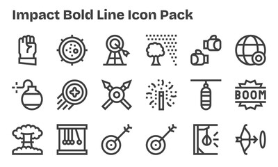 18 Bold Line Vectors for Impact Theme
