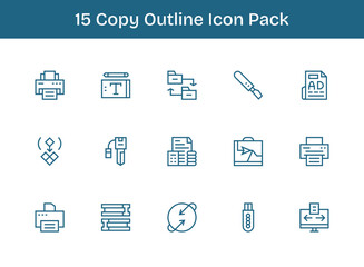 15 Outline Designs - Copy Vector Icons