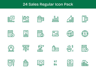 24 Regular Outline Vectors for Sales Theme