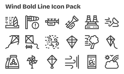 18 Bold Line Designs - Wind Vector Icons