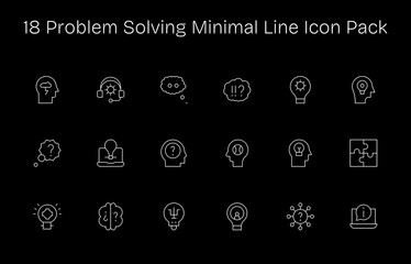 18 Minimal Line Designs - Problem Solving Vector Icons