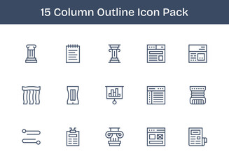 Column Icon Collection - 15 Outline Designs