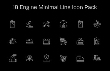 Engine - 18 Icons in Minimal Line Design