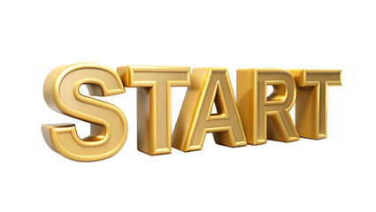 Golden Start Text Effect Isolated on Transparent Background