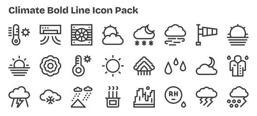 Climate Visual Pack - 24 Bold Outline Icons