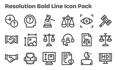 Fototapeta premium 18 Bold Line Designs - Resolution Vector Icons