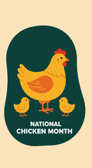 Vector illustration of a mother hen and her chicks, vector illustration design