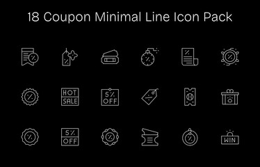 Coupon - 18 Icons in Minimal Line Design