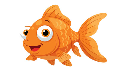 Smiling Goldfish: A cheerful illustration of a friendly, cartoon-like goldfish, perfect for adding a touch of joy and marine whimsy.