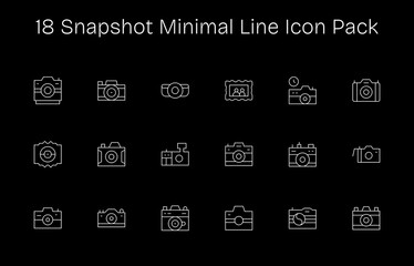 18 Icons for Snapshot in Minimal Line Format