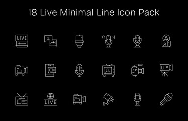 Live - 18 Minimal Line Vector Illustrations