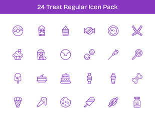 Treat Icon Collection - 24 Regular Outline Designs