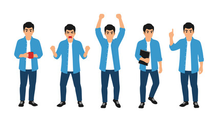 Animated Expressions: A series of illustrations captures the diverse range of a person's moods and gestures, with a focus on clarity and adaptability.