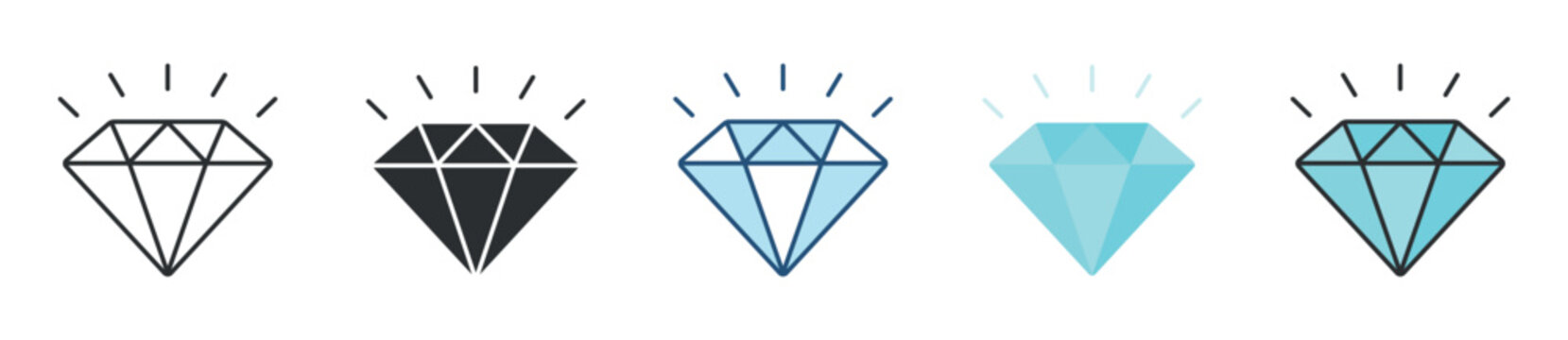 Diamond Icon Set Multiple Style Collection