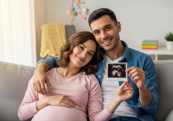 Happy Couple Announcing Pregnancy