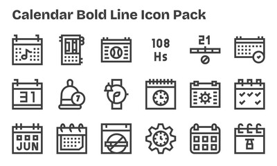 18 Bold Line Designs - Calendar Vector Icons