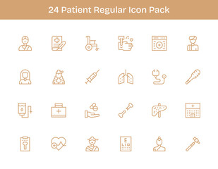 Patient Icon Collection - 24 Regular Outline Designs