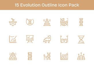 Evolution - 15 Icons in Outline Design