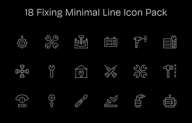 Fixing - 18 Minimal Line Vector Illustrations