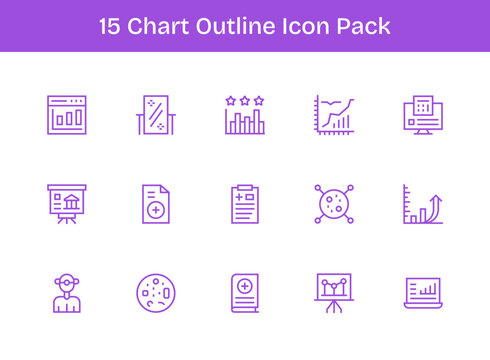 Chart Visual Pack - 15 Outline Icons