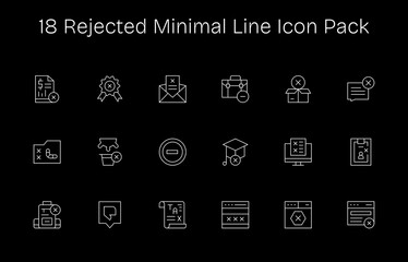 Rejected - 18 Icons in Minimal Line Design
