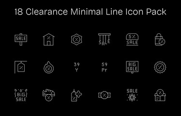 Clearance - 18 Minimal Line Vector Illustrations