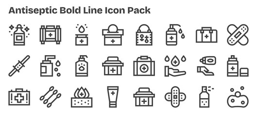 Antiseptic Visual Pack - 24 Bold Outline Icons