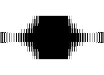 Vector striped shape from broken lines. Black on white background. Design element. Sports pattern. Vector background. Place for text.