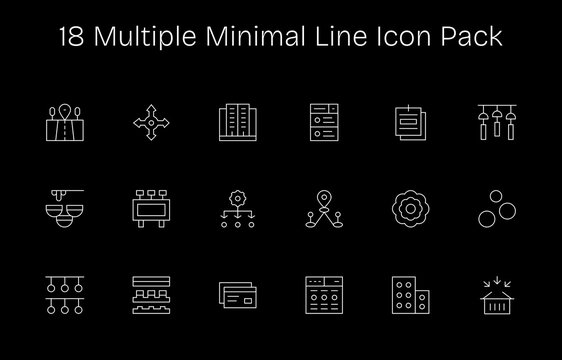 Multiple Icon Collection - 18 Minimal Line Designs