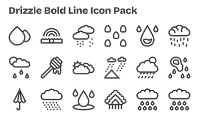 Bold Line Icons - Drizzle Set with 18 Vectors