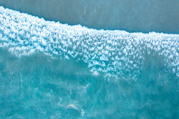 Aerial drone view of waves