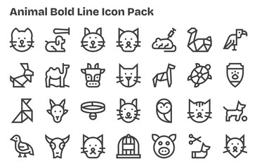 Animal - 28 Icons in Extra Bold Line Design